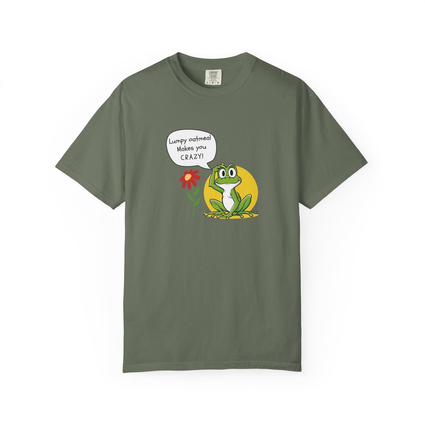 Lumpy Oatmeal Makes You Crazy Funny Frog T-Shirt, Unisex Chill Tee, Gift for Nature Lovers, Cute Animal Shirt, Perfect for Birthdays, Casual Wear