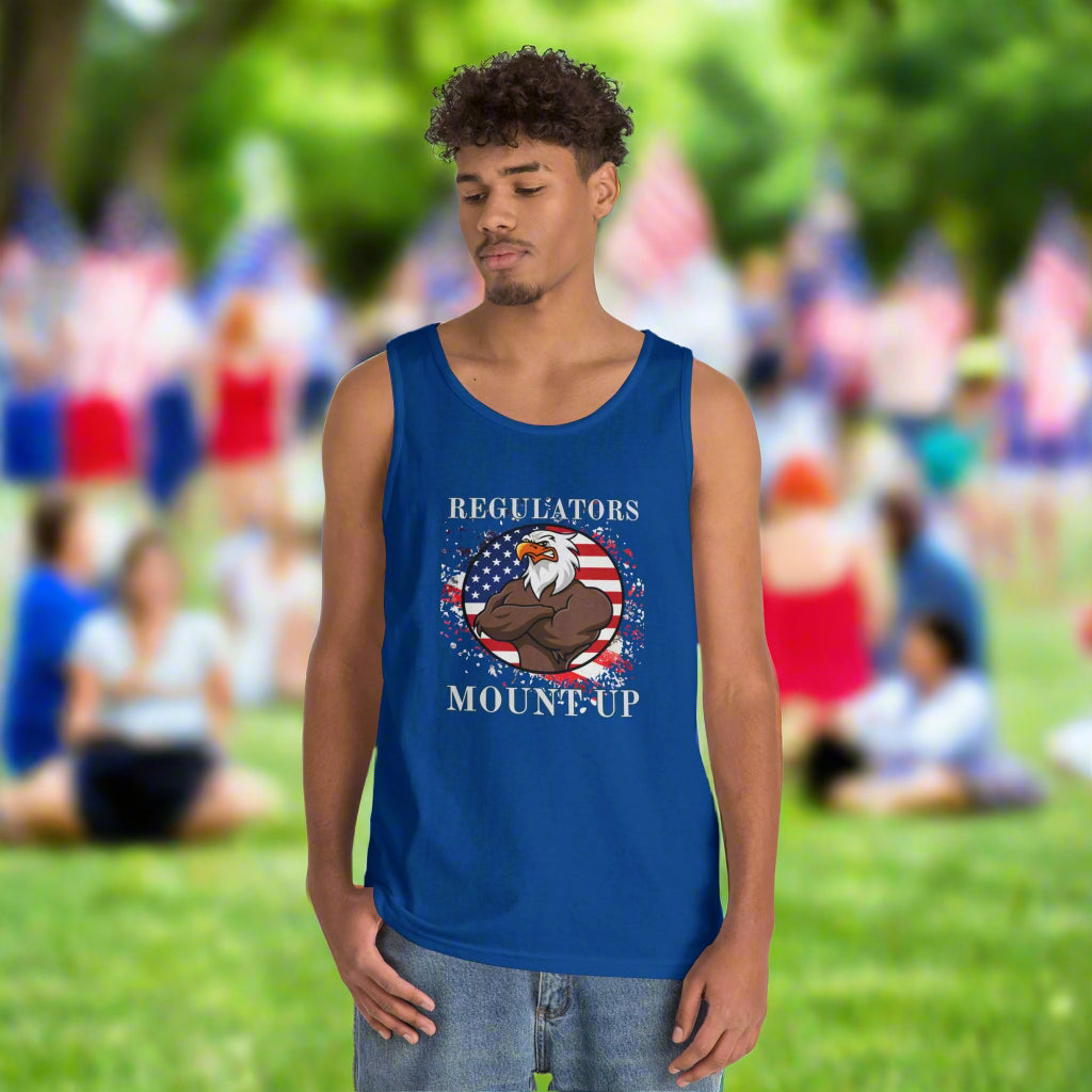 Patriotic Eagle Tank Top, Unisex Heavy Cotton Tank, Summer Outfit, Independence Day Gift, Outdoor Activities, 4th of July