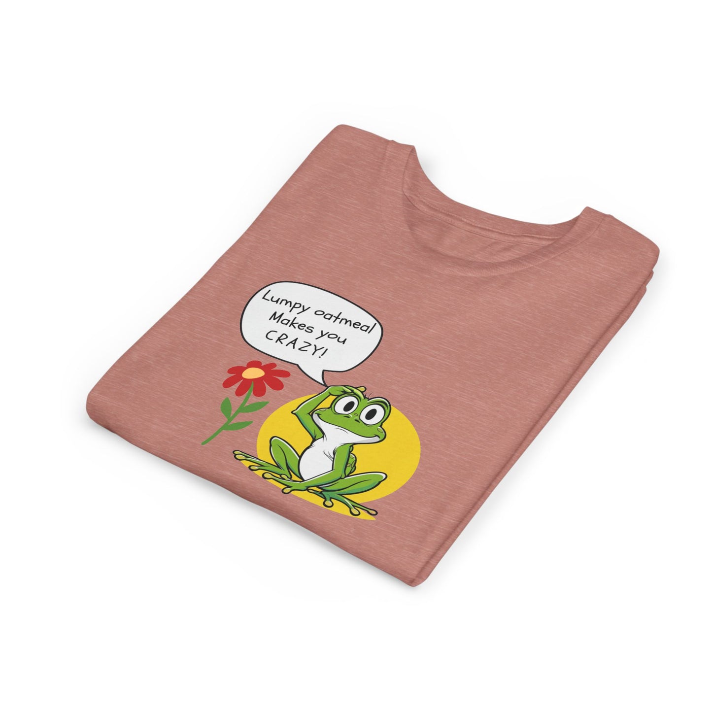Lumpy Oatmeal Makes You CRAZY Funny Frog Youth Tee - Wishing You Crazy Fun, Cute Kids T-Shirt, Birthday Gift, Summer Outfit, Playful Apparel, Nature Lover Shirt