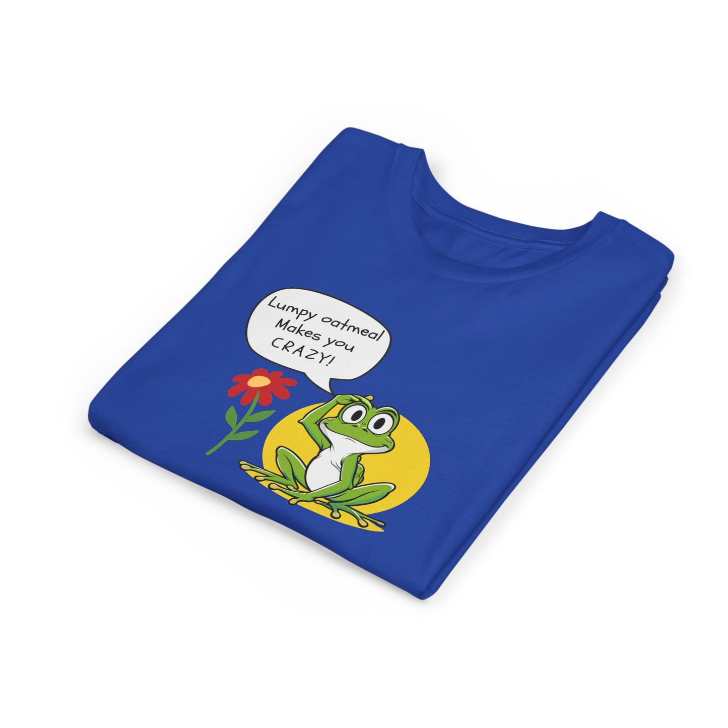 Lumpy Oatmeal Makes You CRAZY Funny Frog Youth Tee - Wishing You Crazy Fun, Cute Kids T-Shirt, Birthday Gift, Summer Outfit, Playful Apparel, Nature Lover Shirt