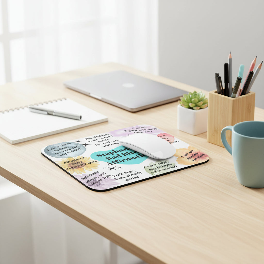 Empowering Affirmation Mouse Pad, Divine Badass Office Decor, Motivational Desk Accessory, Gift for Boss Ladies, Inspirational Workspace