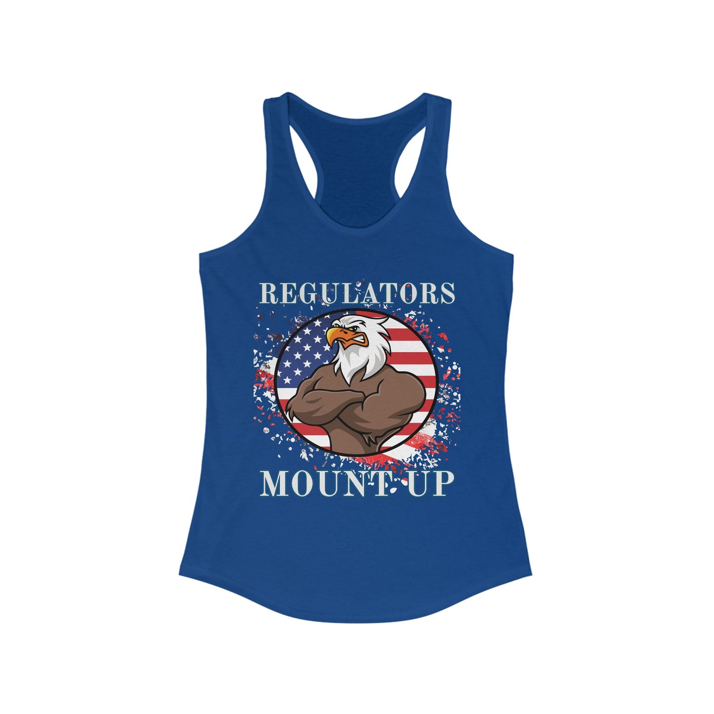 4th of July, Independence Day, Patriotic Women's Racerback Tank - Regulators Mount Up, Workout Top, 4th of July Apparel, Fitness Gear, Casual Summer Wear