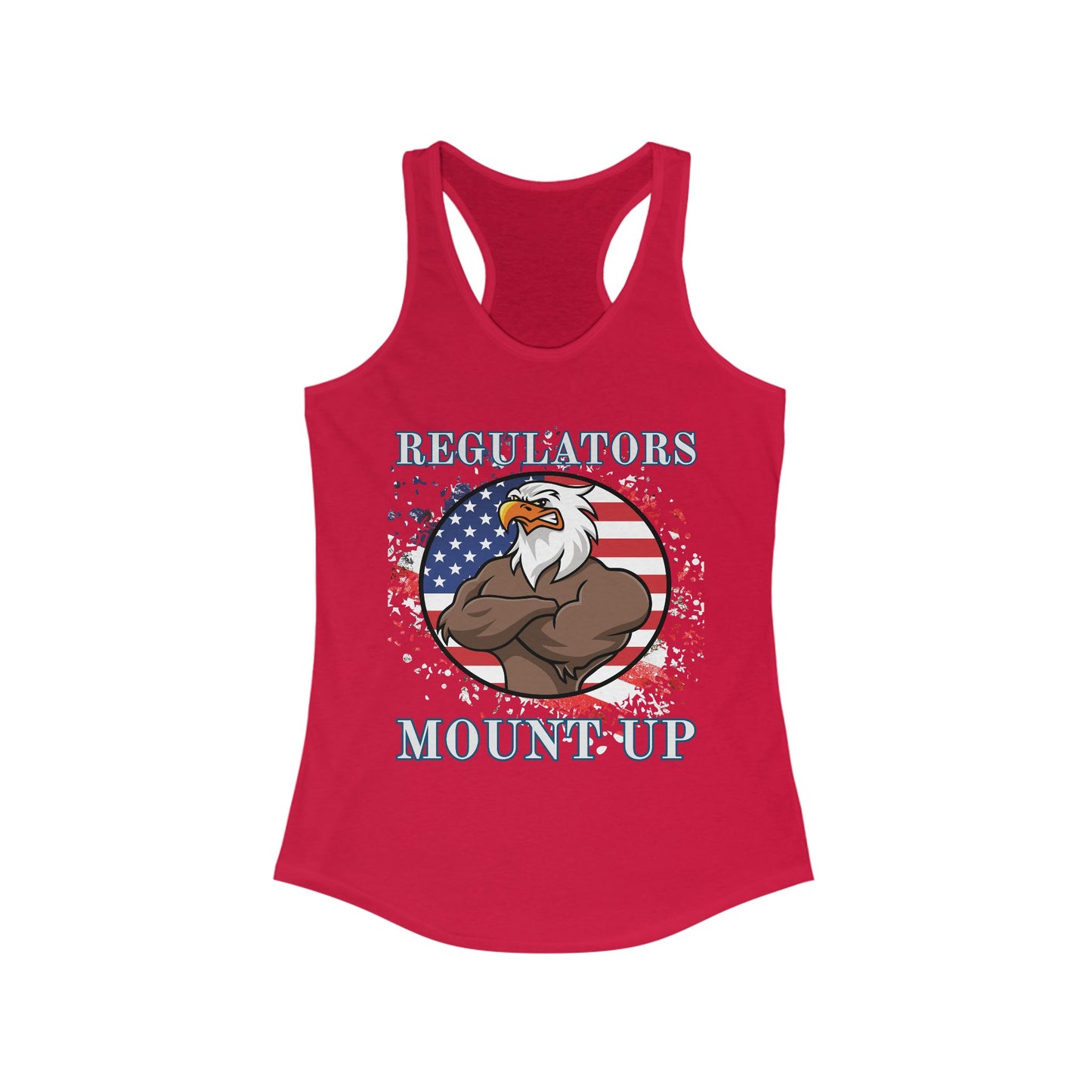 4th of July, Independence Day, Patriotic Women's Racerback Tank - Regulators Mount Up, Workout Top, 4th of July Apparel, Fitness Gear, Casual Summer Wear
