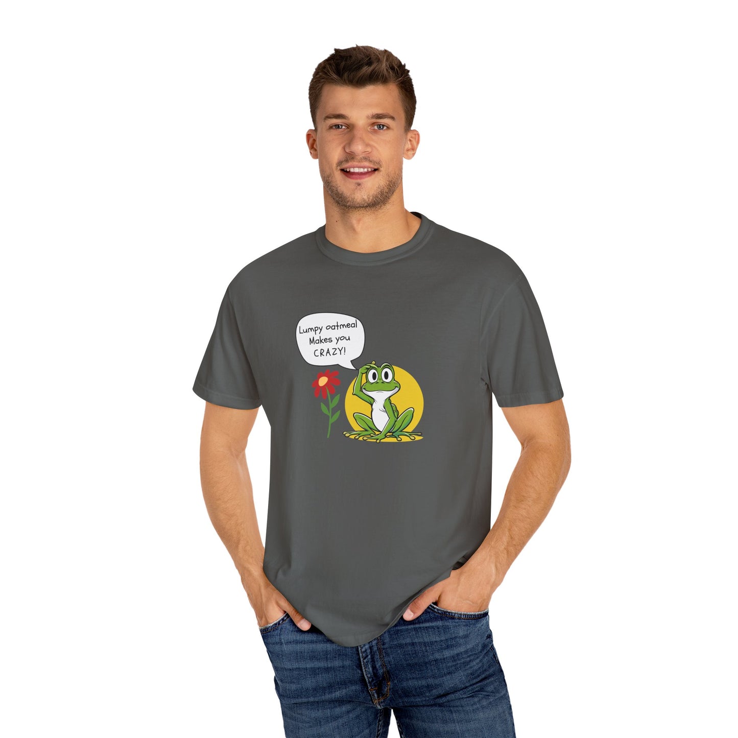 Lumpy Oatmeal Makes You Crazy Funny Frog T-Shirt, Unisex Chill Tee, Gift for Nature Lovers, Cute Animal Shirt, Perfect for Birthdays, Casual Wear