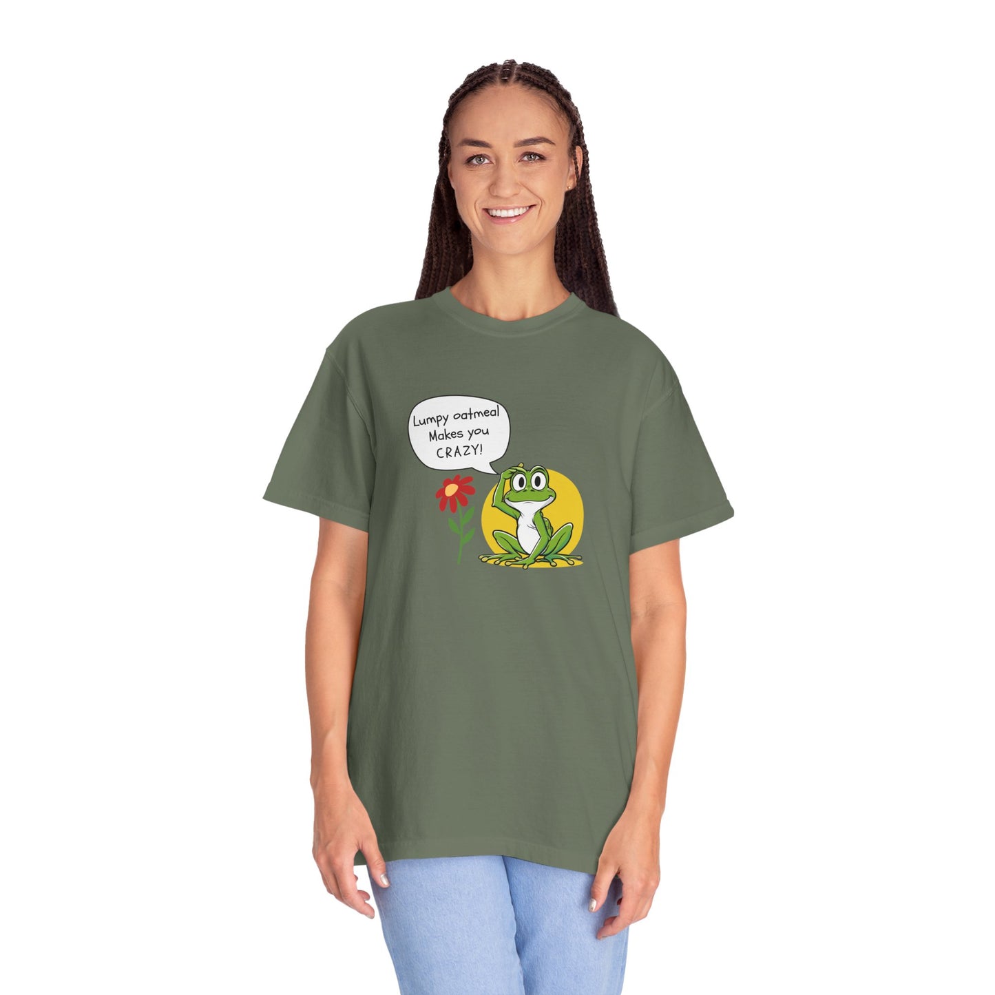 Lumpy Oatmeal Makes You Crazy Funny Frog T-Shirt, Unisex Chill Tee, Gift for Nature Lovers, Cute Animal Shirt, Perfect for Birthdays, Casual Wear