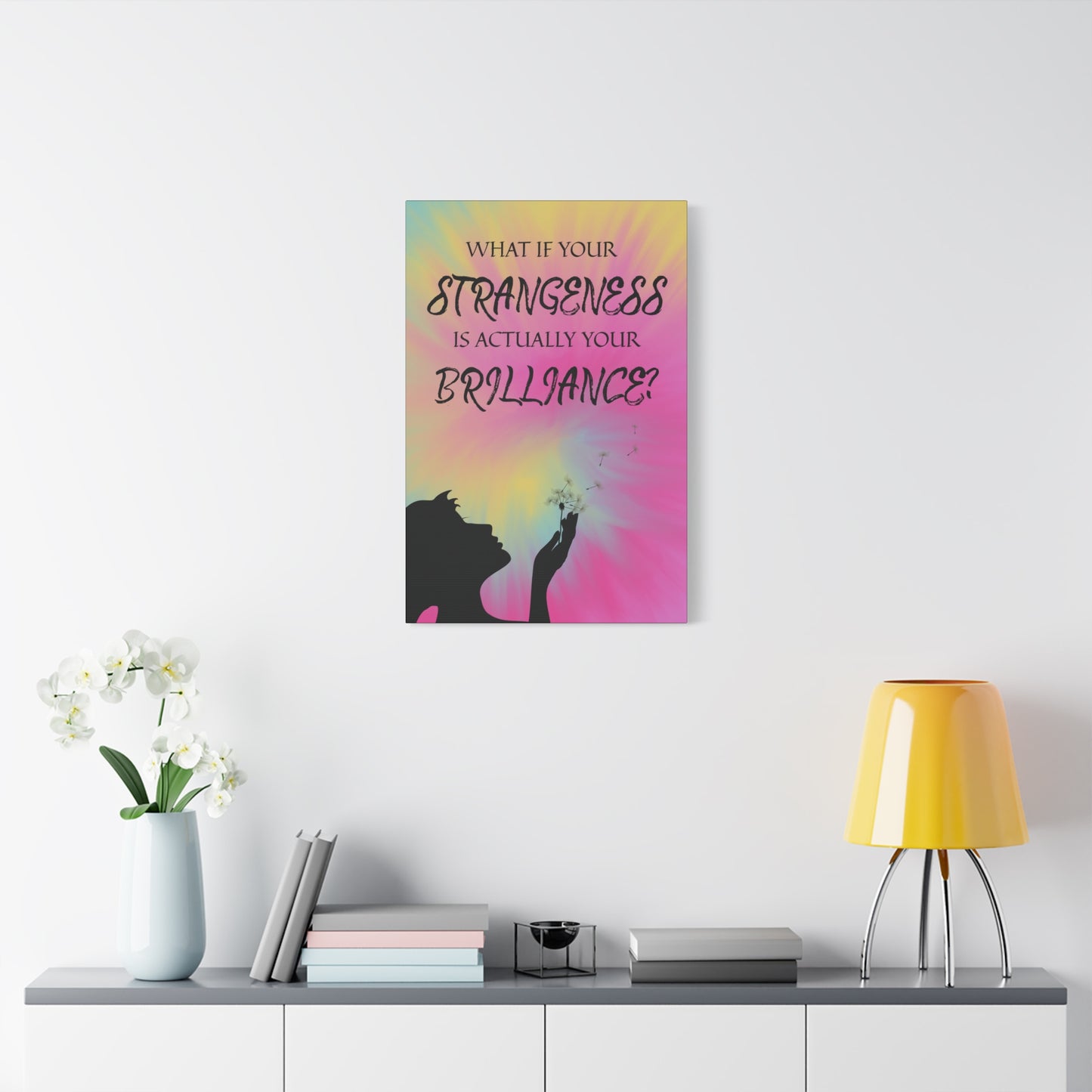 Inspirational Wall Art Canvas - 'What If Your Strangeness is Actually Your Brilliance?'