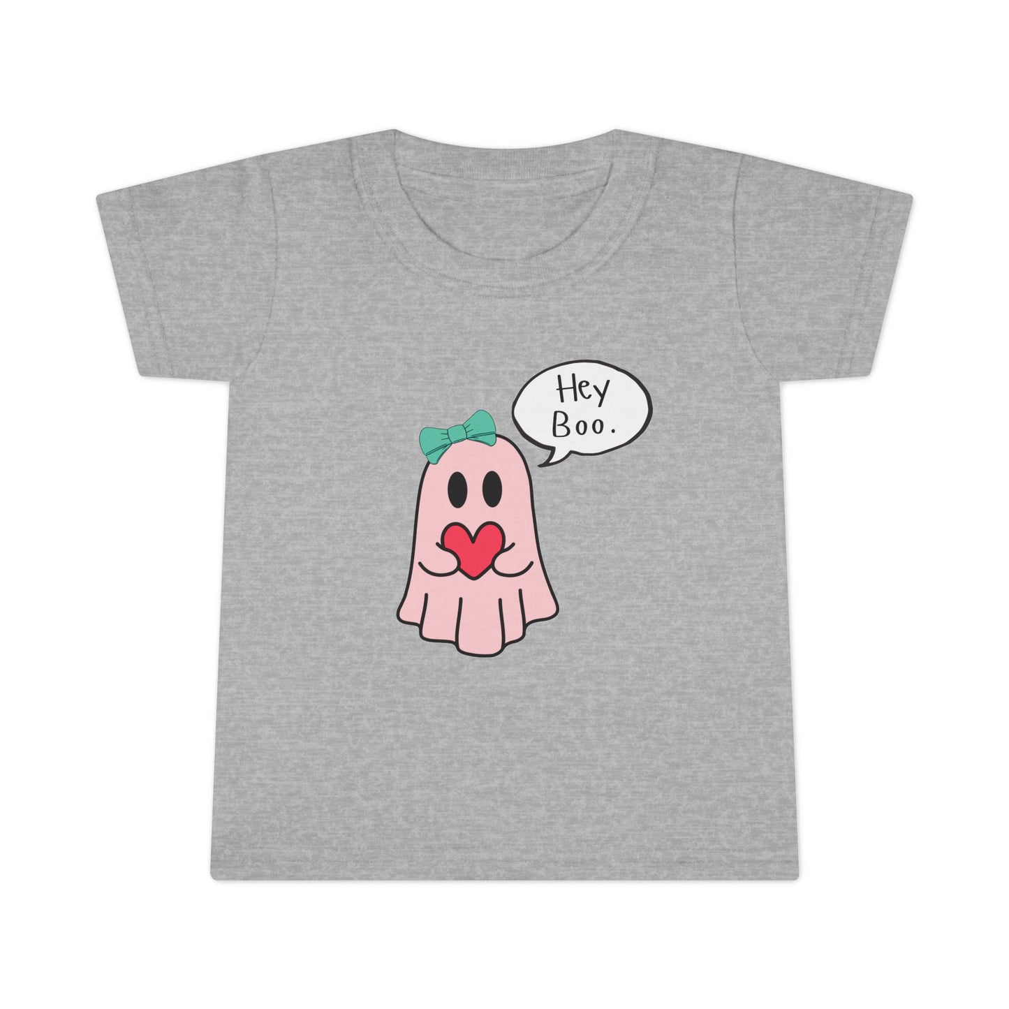 Adorable Toddler Ghost T-Shirt - 'Hey Boo' Design, Fun Kids Tee, Halloween Costume, Playdate Outfit, Gift for Toddlers