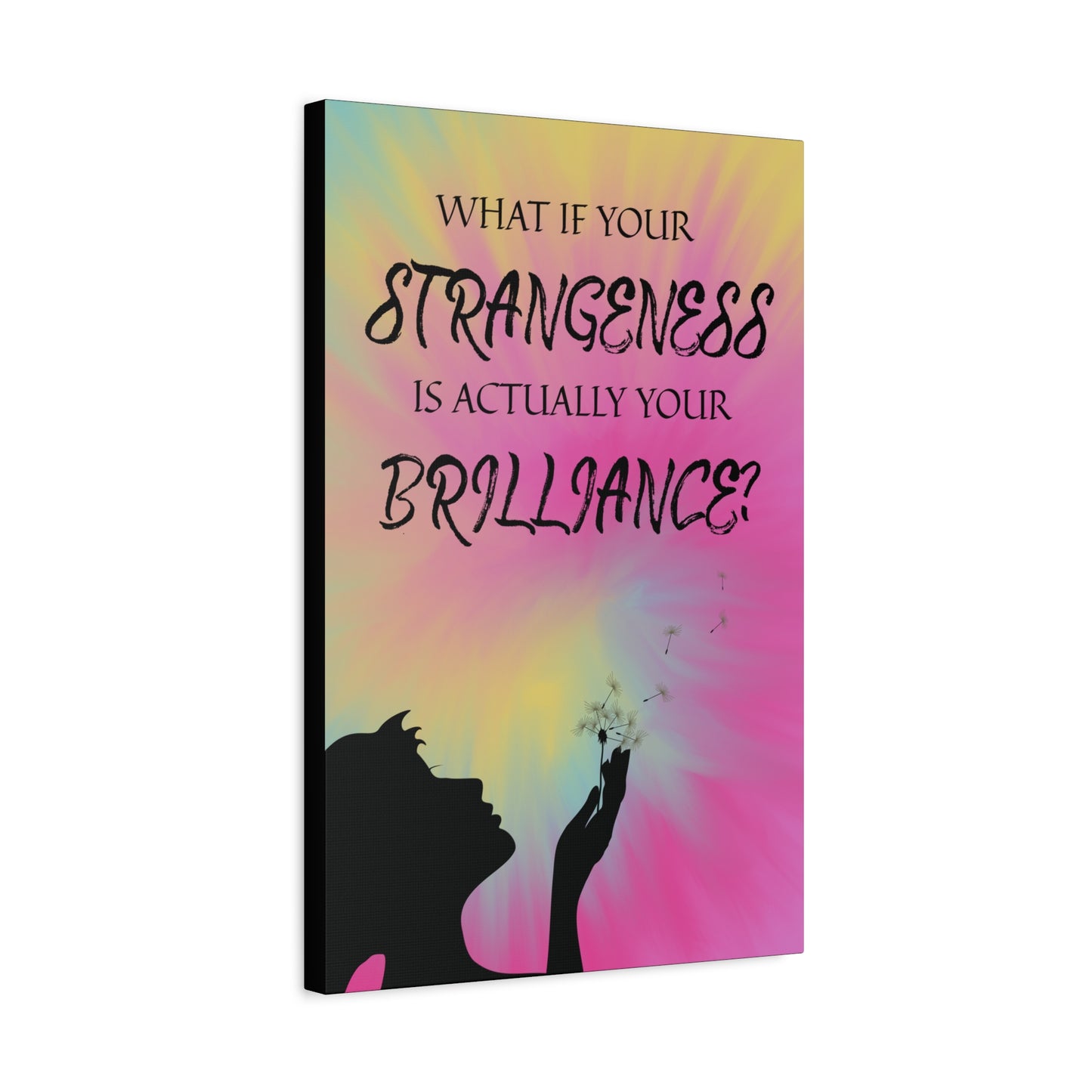 Inspirational Wall Art Canvas - 'What If Your Strangeness is Actually Your Brilliance?'