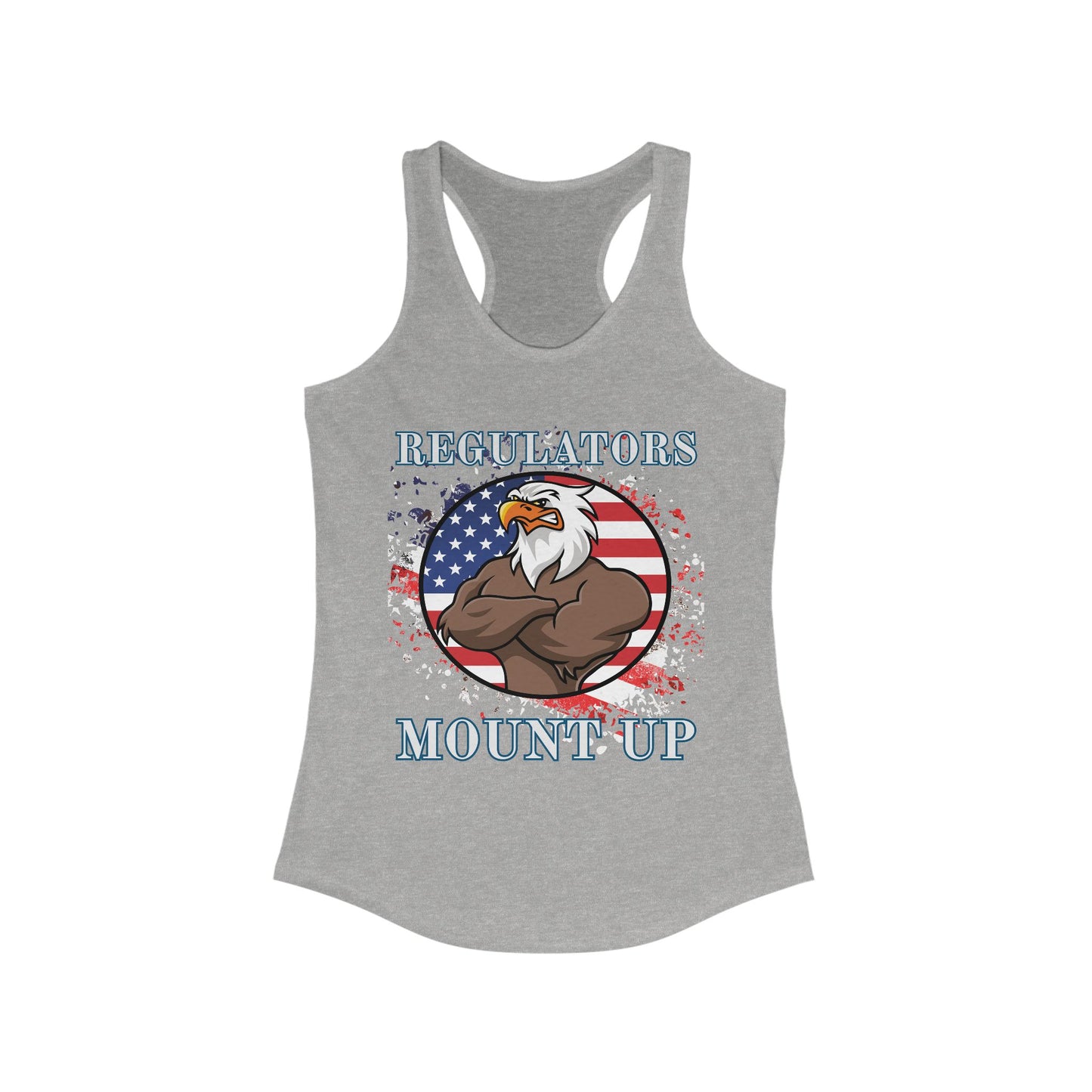4th of July, Independence Day, Patriotic Women's Racerback Tank - Regulators Mount Up, Workout Top, 4th of July Apparel, Fitness Gear, Casual Summer Wear