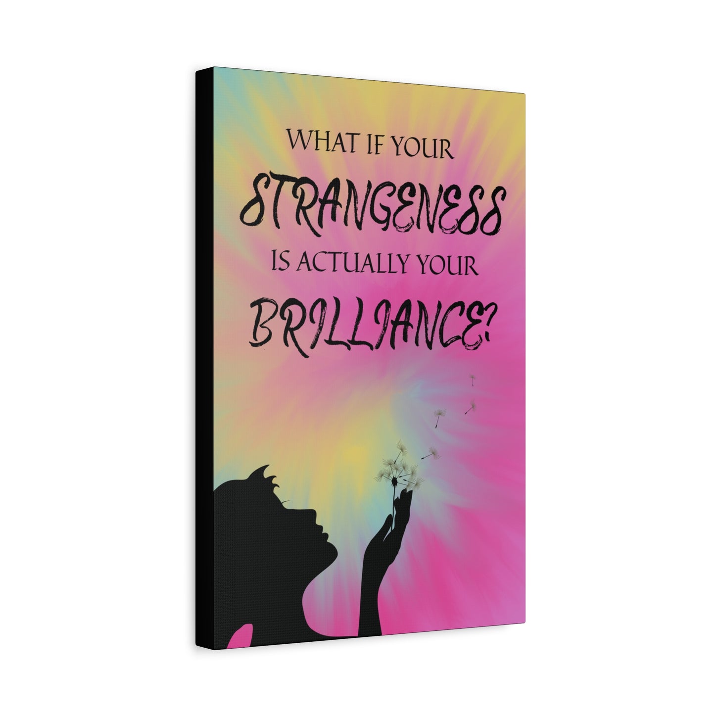 Inspirational Wall Art Canvas - 'What If Your Strangeness is Actually Your Brilliance?'