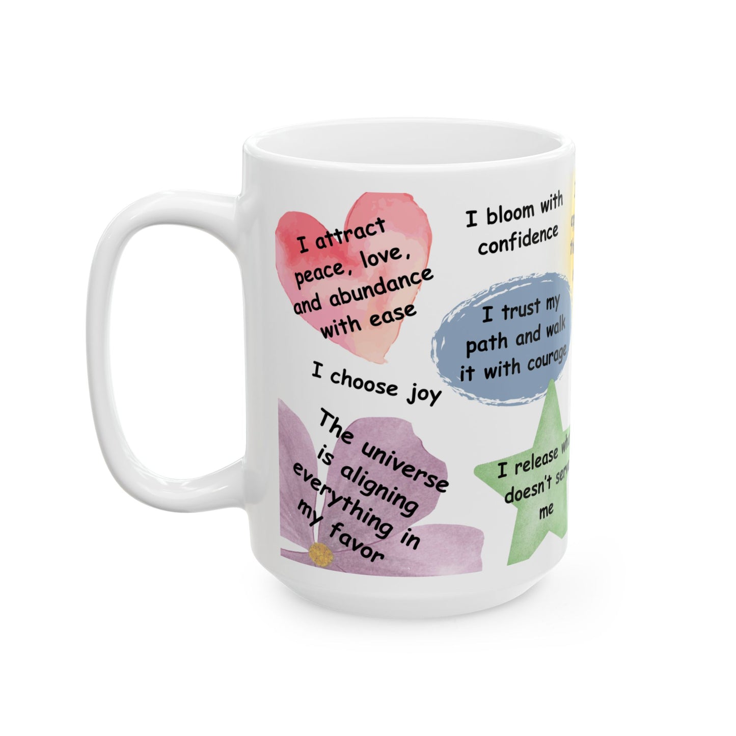 Inspirational Ceramic Mug, Affirmation Coffee Cup, Motivational Drinkware, Mindfulness Gift for Her, Positive Quotes Mug, Self-care Tea Cup