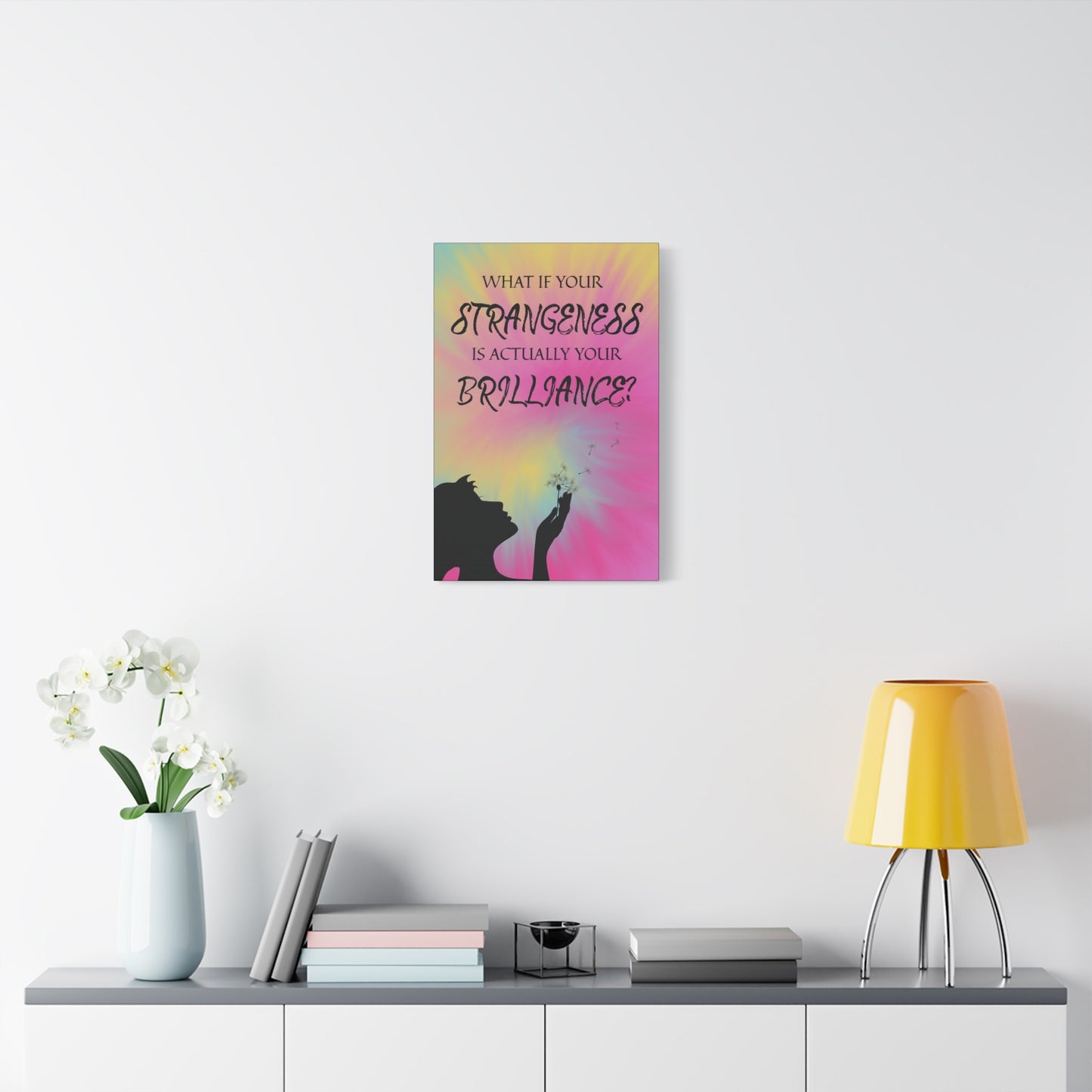 Inspirational Wall Art Canvas - 'What If Your Strangeness is Actually Your Brilliance?'