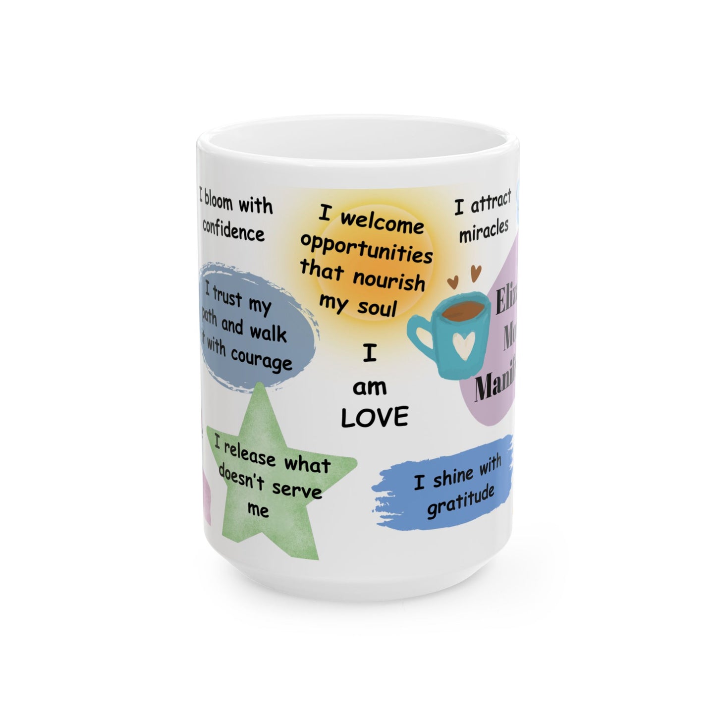 Inspirational Ceramic Mug, Affirmation Coffee Cup, Motivational Drinkware, Mindfulness Gift for Her, Positive Quotes Mug, Self-care Tea Cup