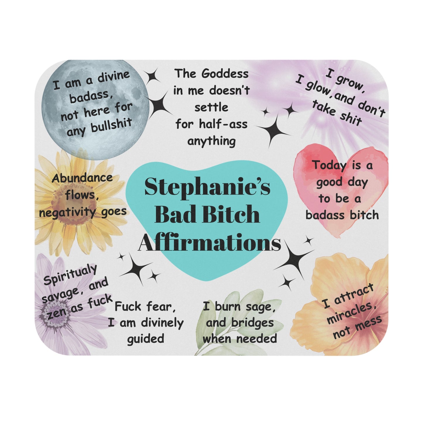 Empowering Affirmation Mouse Pad, Divine Badass Office Decor, Motivational Desk Accessory, Gift for Boss Ladies, Inspirational Workspace