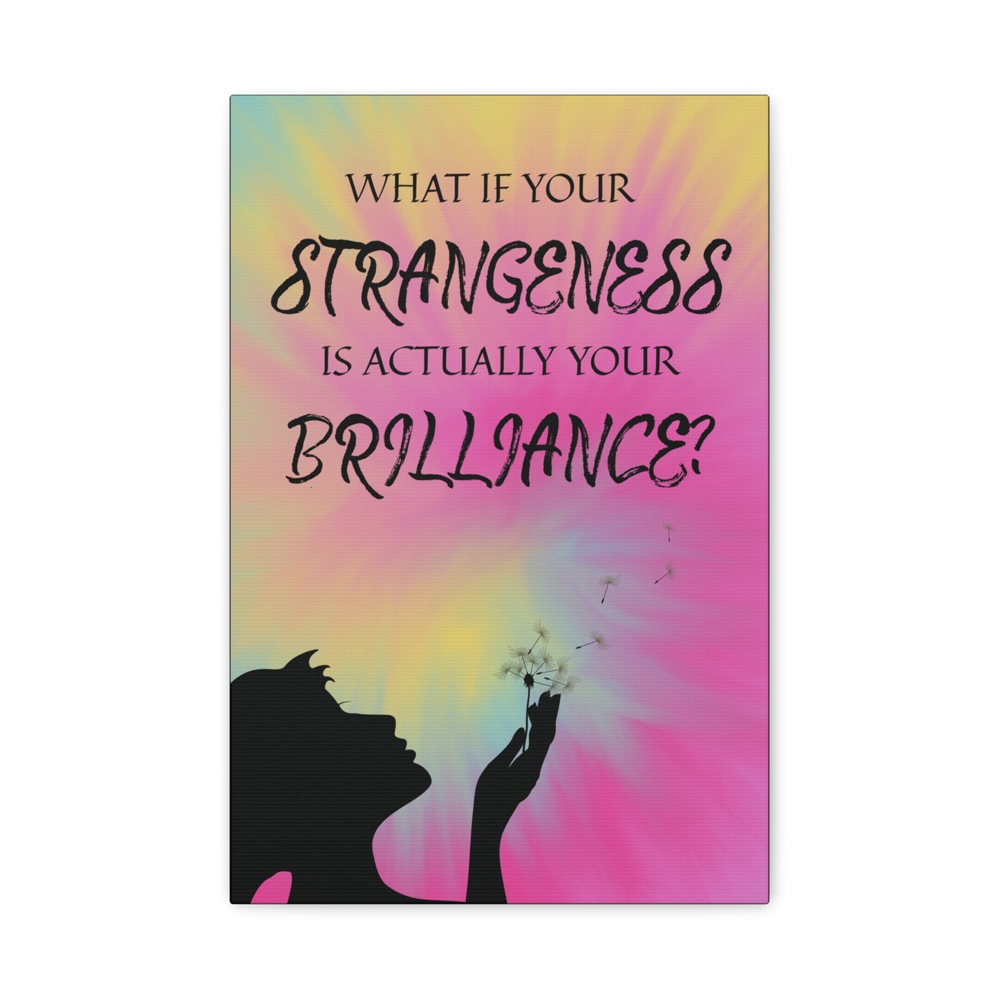 Inspirational Wall Art Canvas - 'What If Your Strangeness is Actually Your Brilliance?'