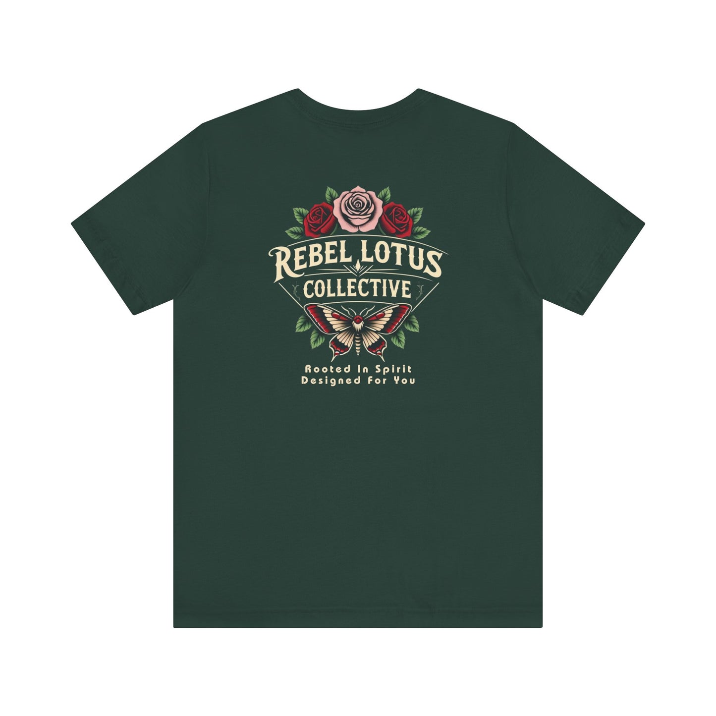 Rebel Lotus Collective Tee - Unisex Short Sleeve Shirt, Boho Style Apparel, Spiritual Gift, Festival Wear, Nature-Inspired Fashion