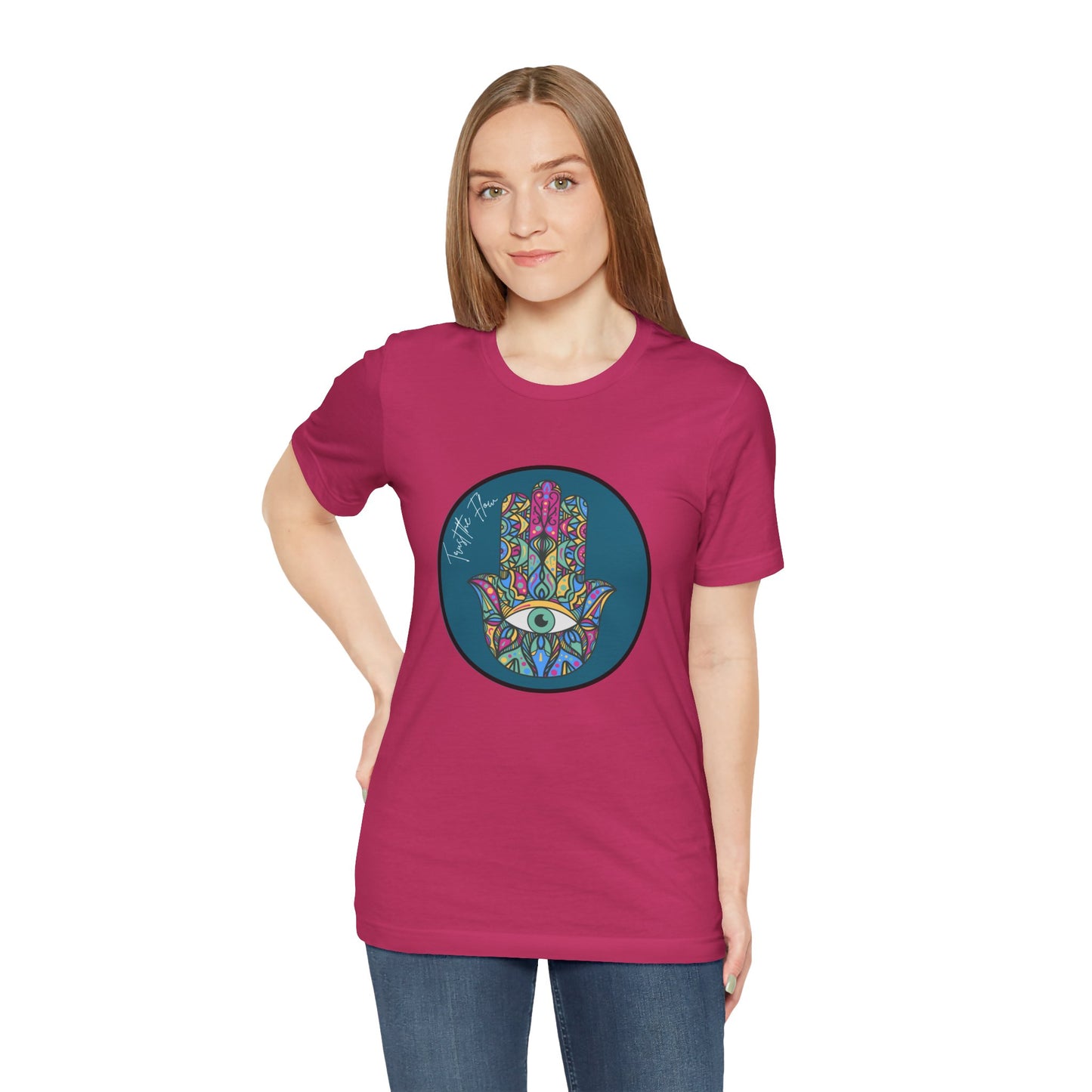 Trust the Flow Hamsa Symbol Unisex Jersey Short Sleeve Tee
