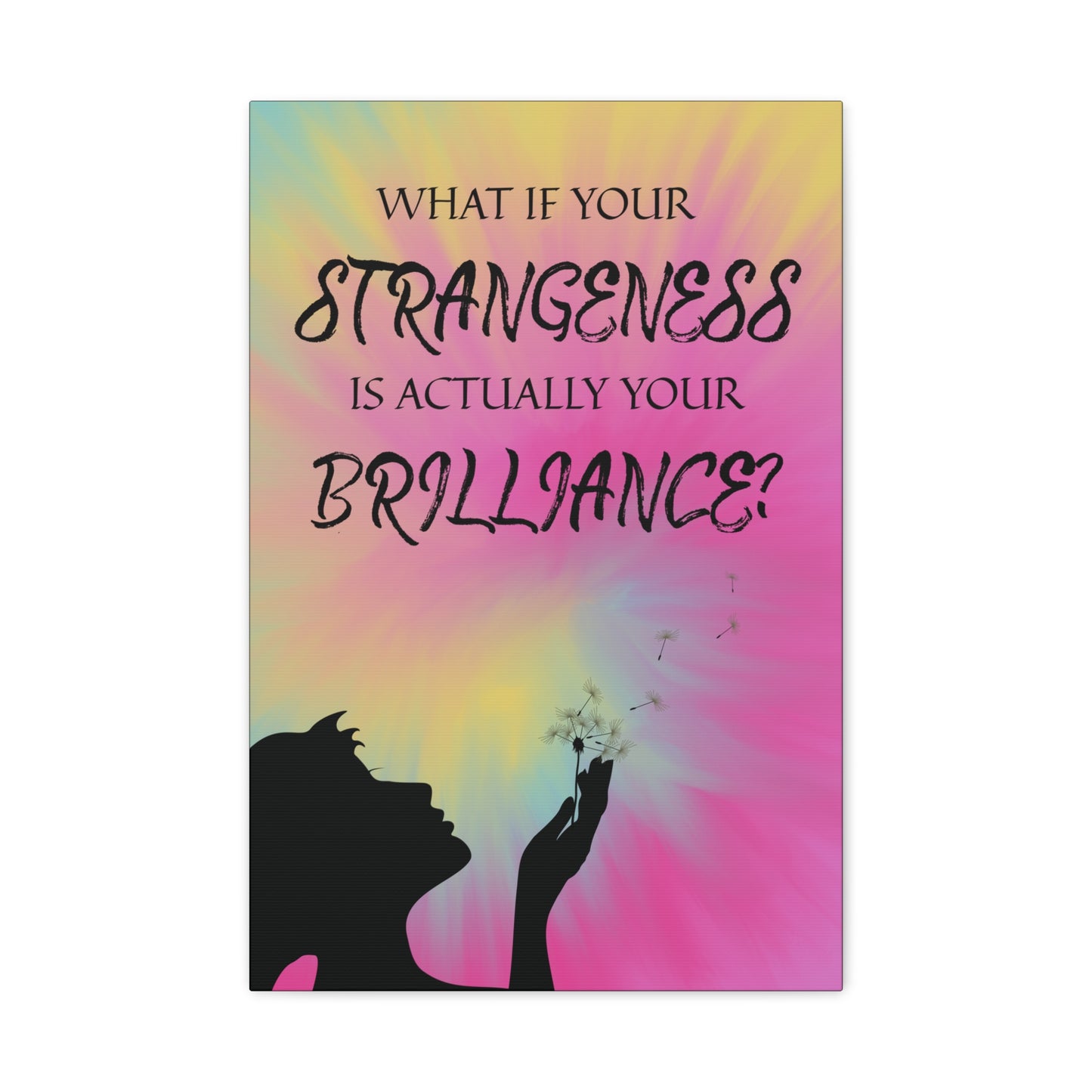 Inspirational Wall Art Canvas - 'What If Your Strangeness is Actually Your Brilliance?'