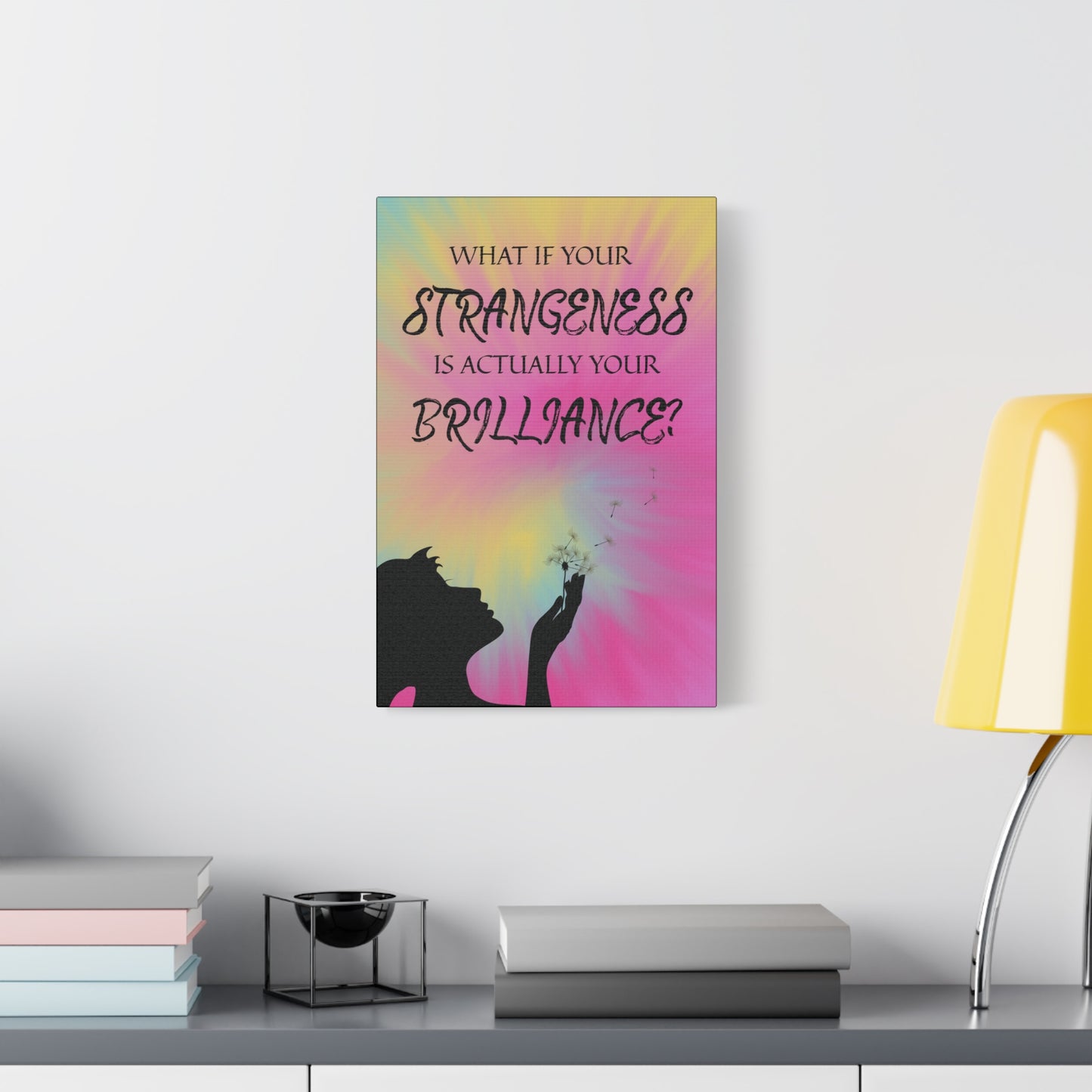 Inspirational Wall Art Canvas - 'What If Your Strangeness is Actually Your Brilliance?'