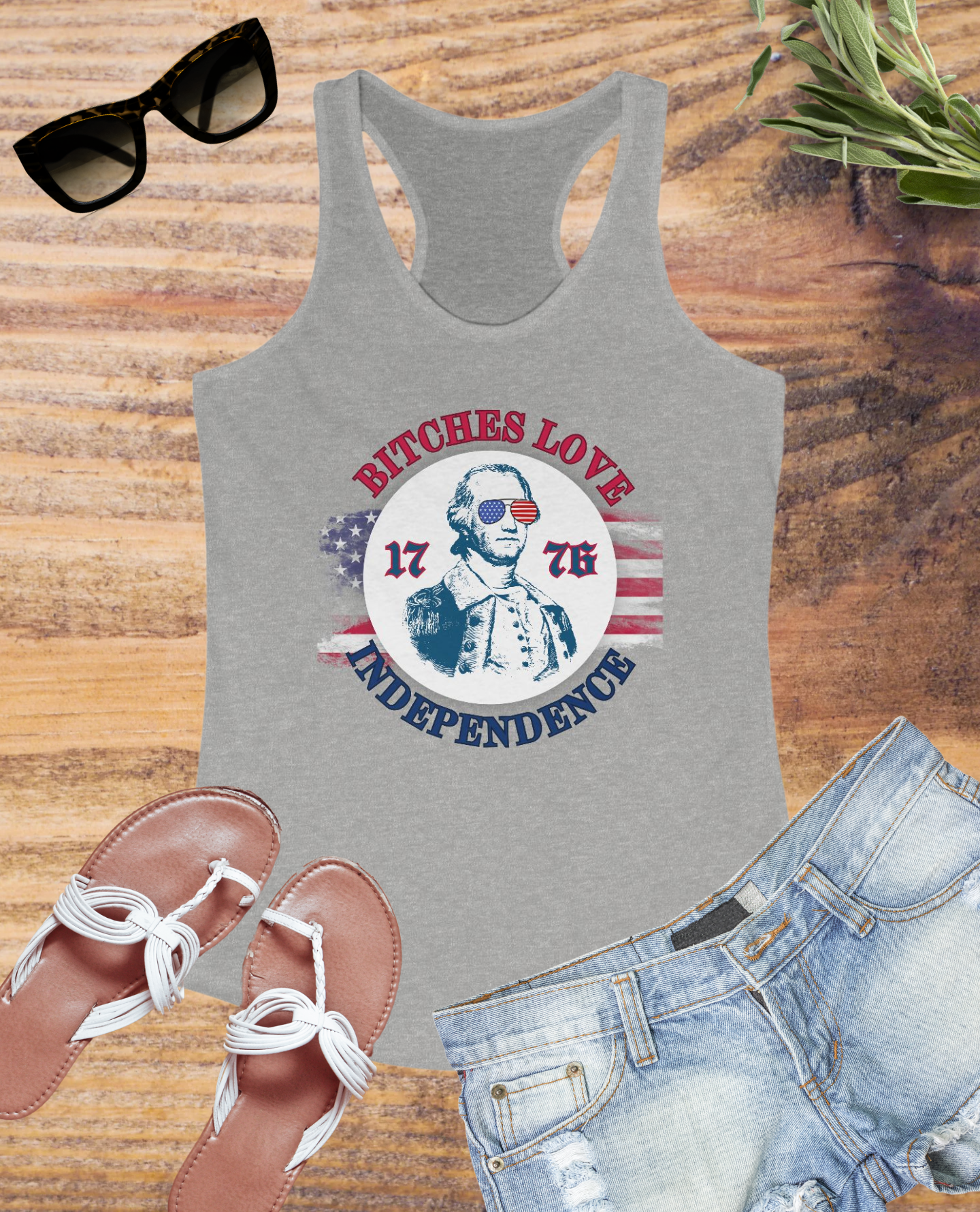 Patriotic Women's Racerback Tank - Independence Day, 4th of July, Summer Style, Casual Wear, Gift for Her