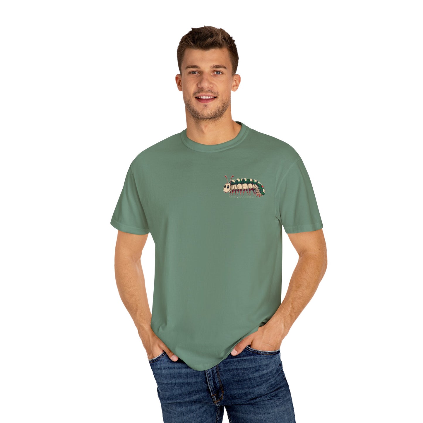 Metamorphosis Tee, Soft Cotton T-Shirt with Caterpillar/Moth Design, Casual Wear. Be Inspired