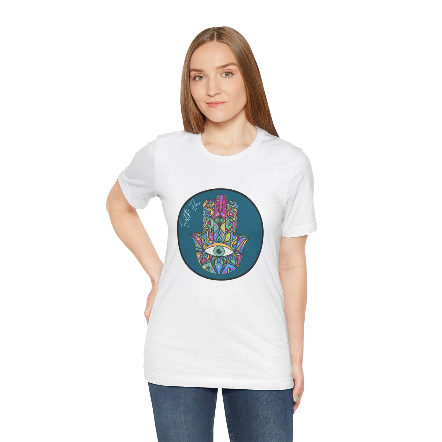 Trust the Flow Hamsa Symbol Unisex Jersey Short Sleeve Tee