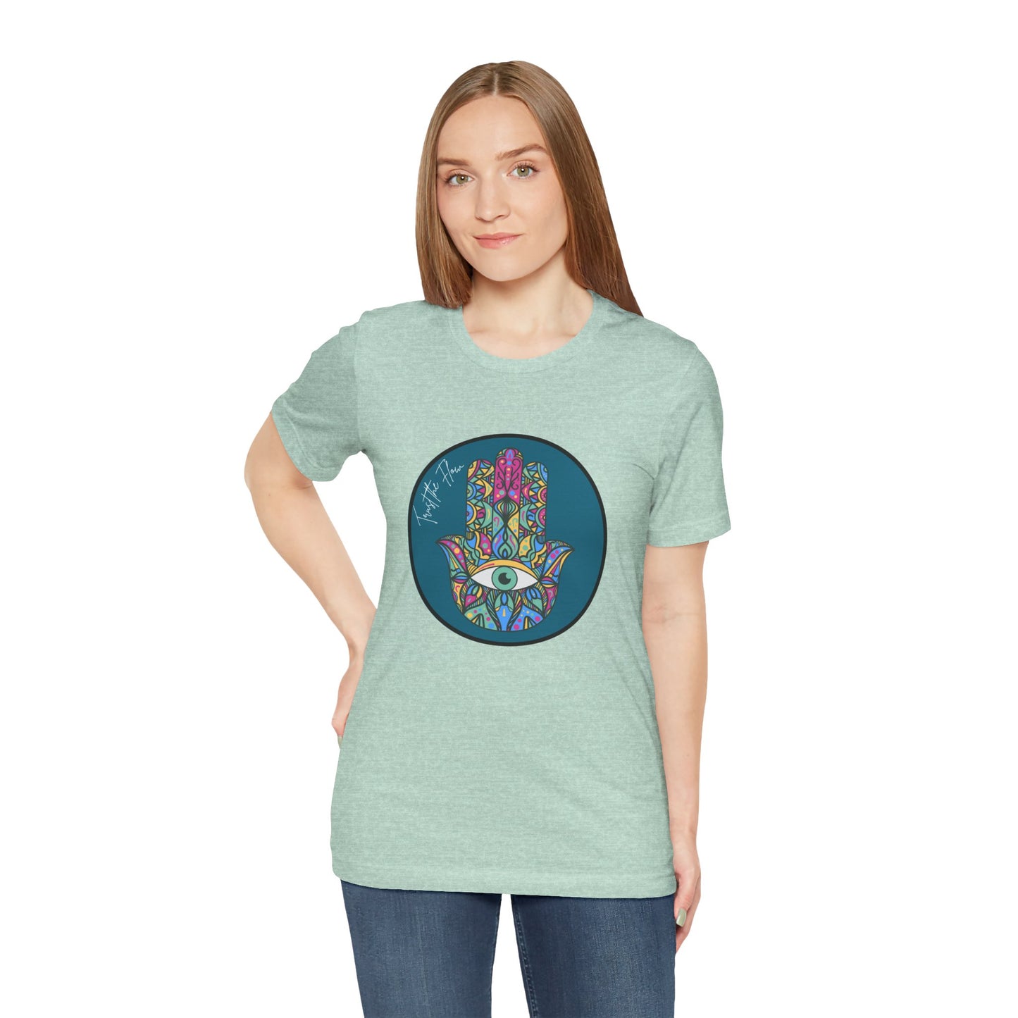 Trust the Flow Hamsa Symbol Unisex Jersey Short Sleeve Tee