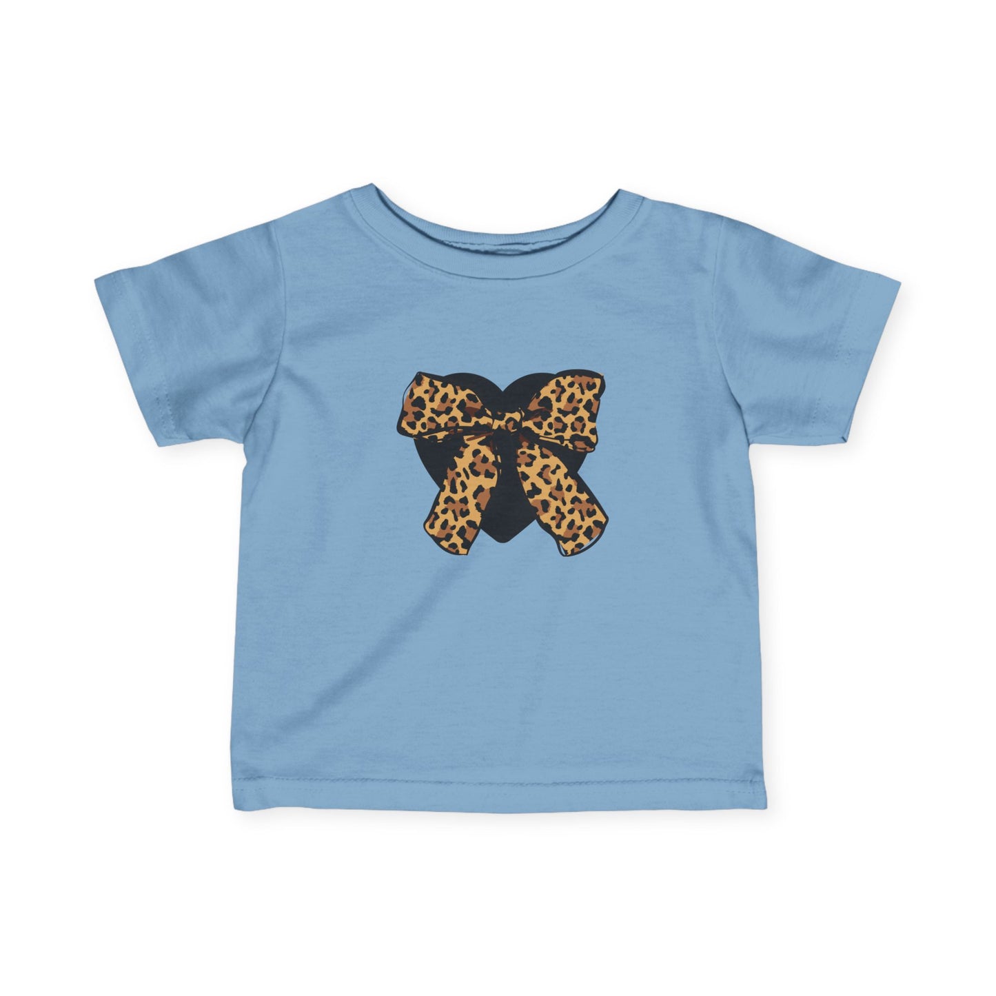 Heart & Leopard Print Bow Infant Fine Jersey Tee