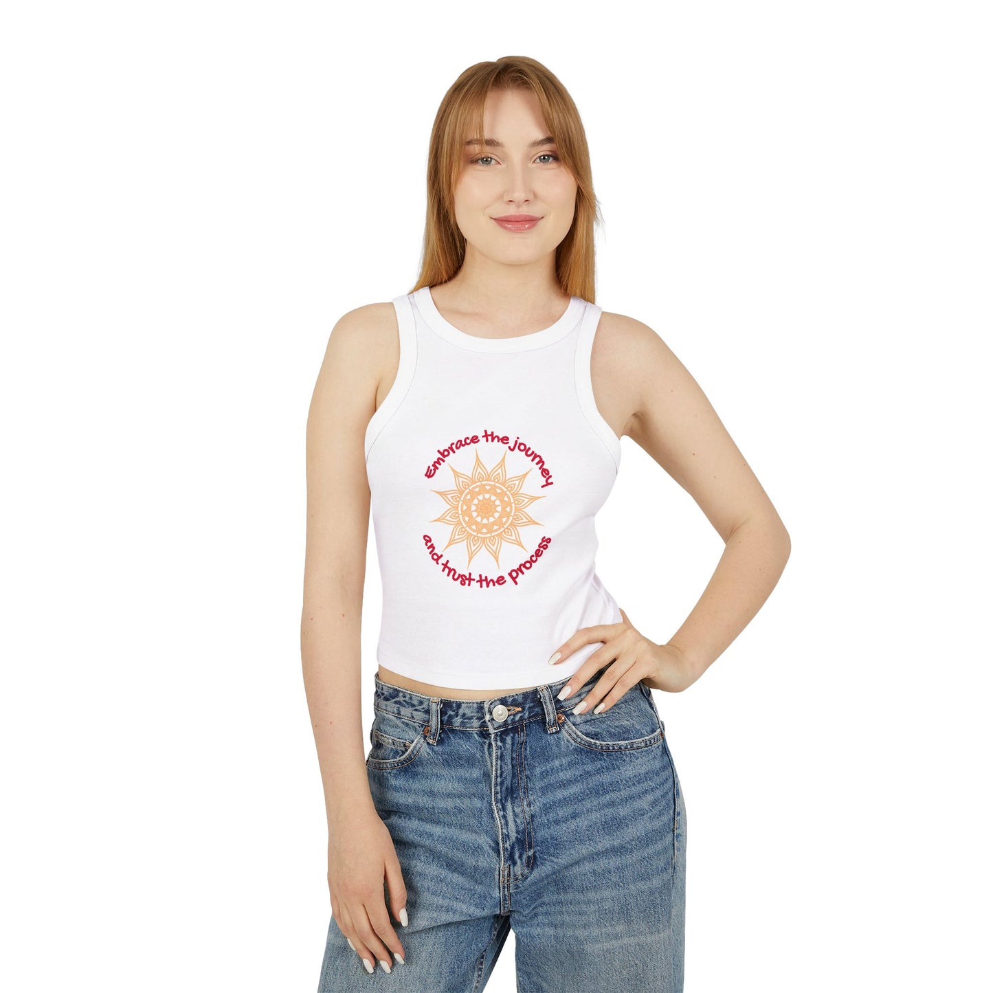 Mandala Design Women's Micro Rib Racer Tank Top