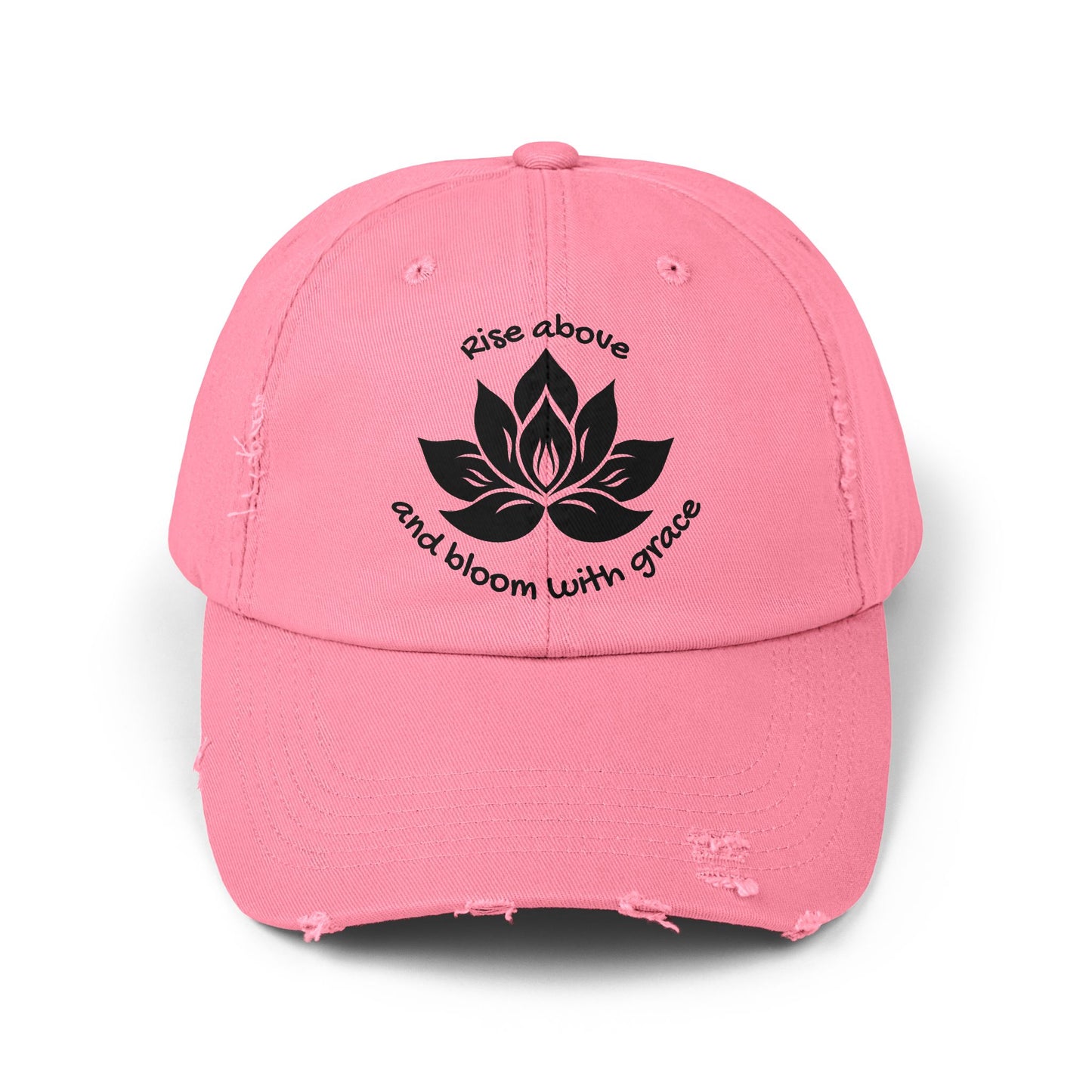 Lotus Flower Unisex Distressed Cap