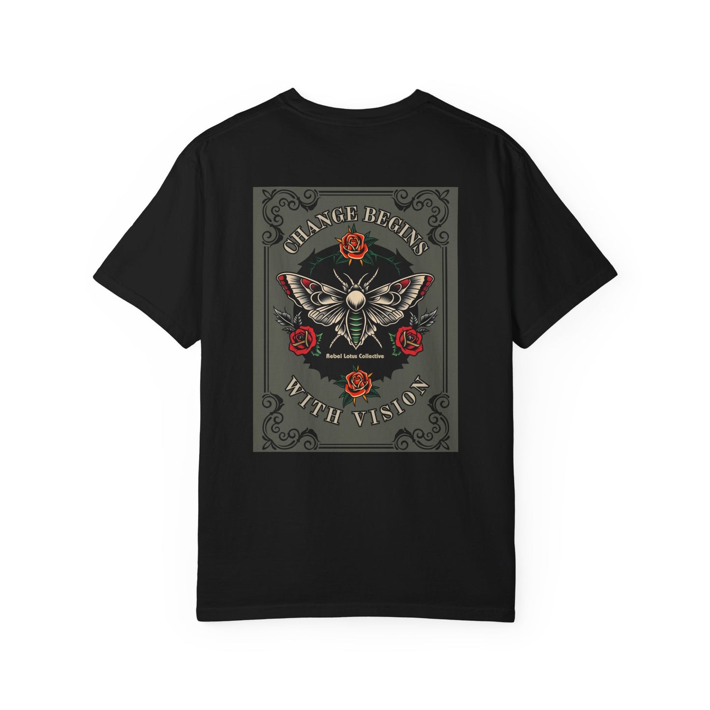 Metamorphosis Tee, Soft Cotton T-Shirt with Caterpillar/Moth Design, Casual Wear. Be Inspired