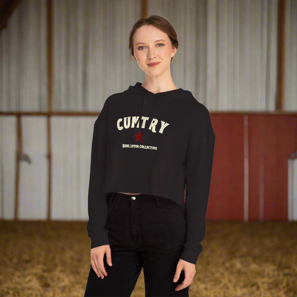 Cuntry Camo Cropped Hoodie - Trendy Women's Sweatshirt for Casual Outfits, Perfect for Fall, Activities, and Everyday Wear