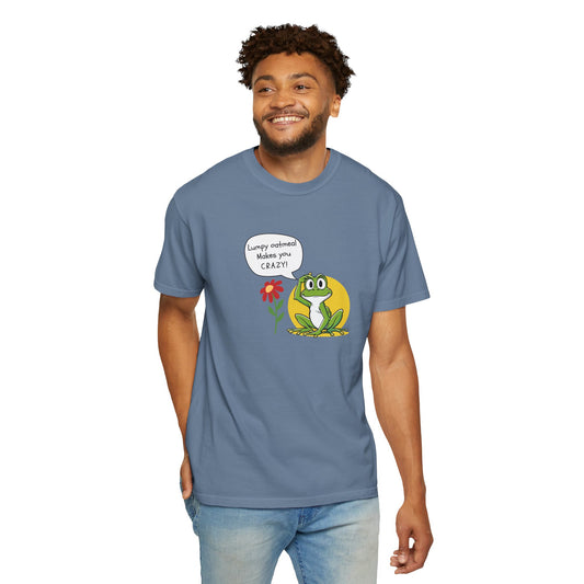 Lumpy Oatmeal Makes You Crazy Funny Frog T-Shirt, Unisex Chill Tee, Gift for Nature Lovers, Cute Animal Shirt, Perfect for Birthdays, Casual Wear