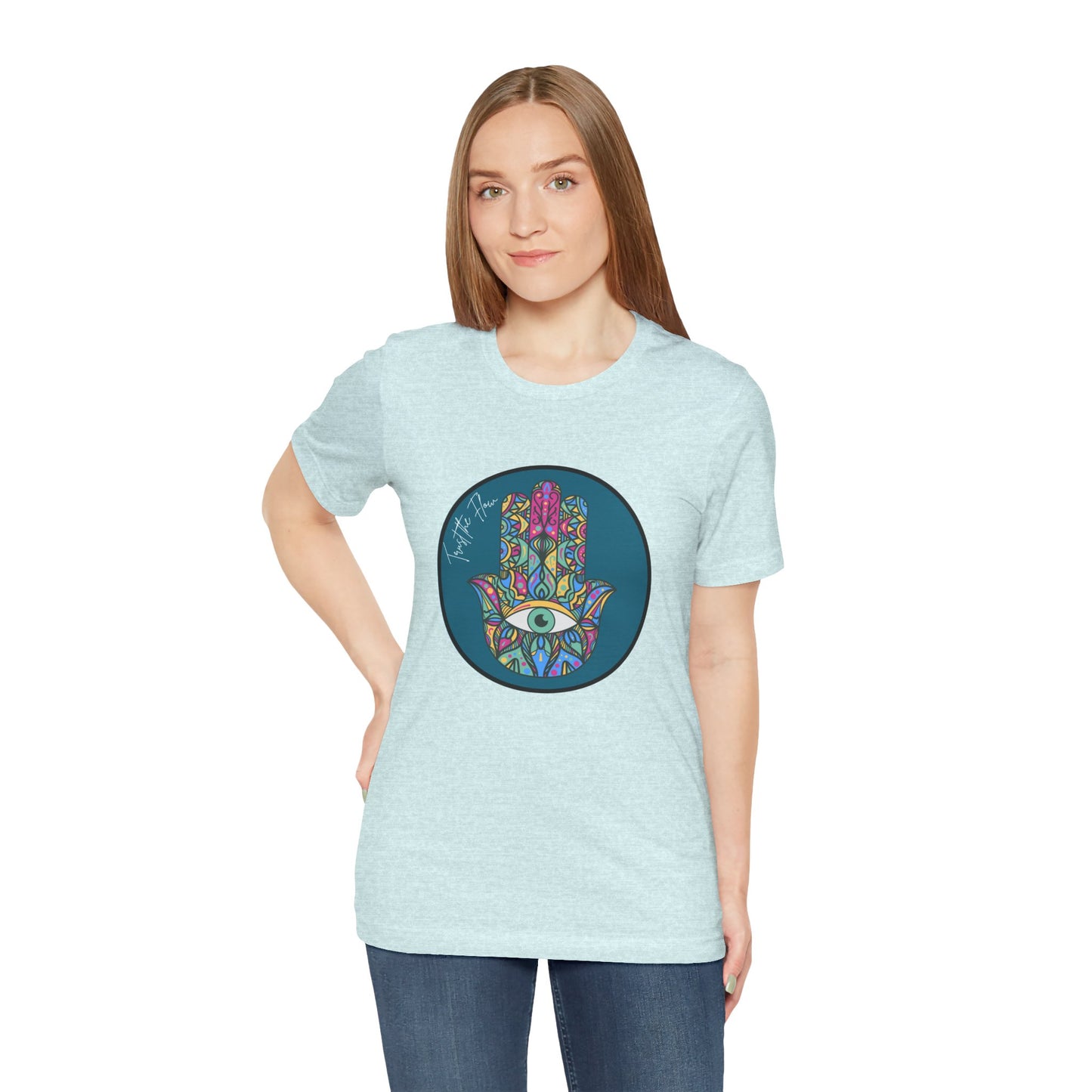 Trust the Flow Hamsa Symbol Unisex Jersey Short Sleeve Tee