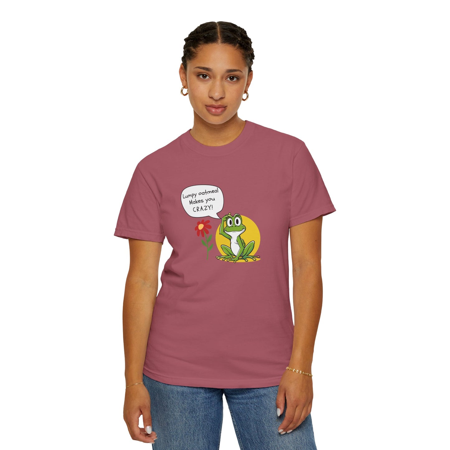 Lumpy Oatmeal Makes You Crazy Funny Frog T-Shirt, Unisex Chill Tee, Gift for Nature Lovers, Cute Animal Shirt, Perfect for Birthdays, Casual Wear