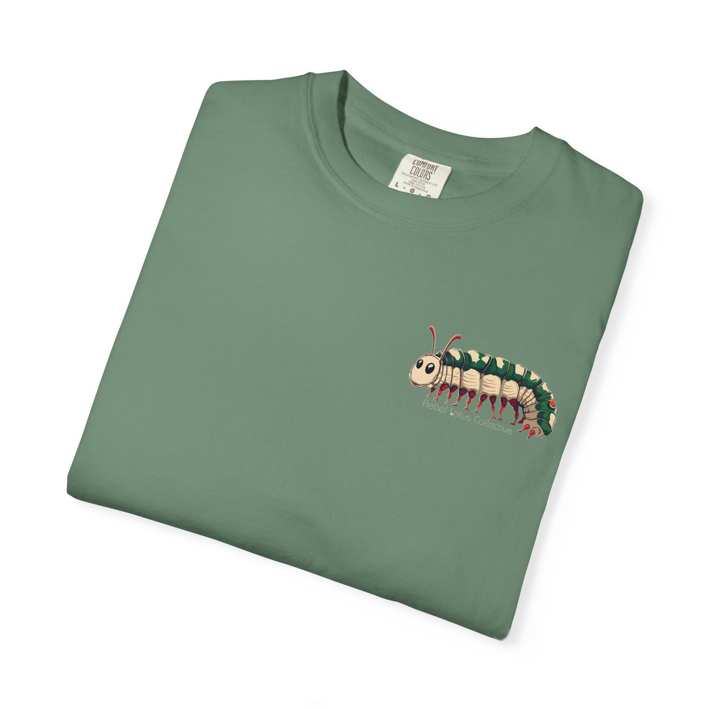 Metamorphosis Tee, Soft Cotton T-Shirt with Caterpillar/Moth Design, Casual Wear. Be Inspired