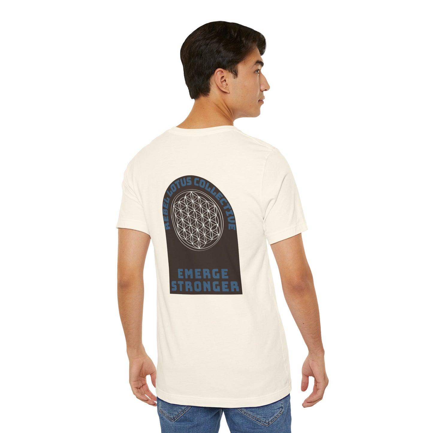 Flower of Life Emerge Stronger Mens Jersey Short Sleeve Tee