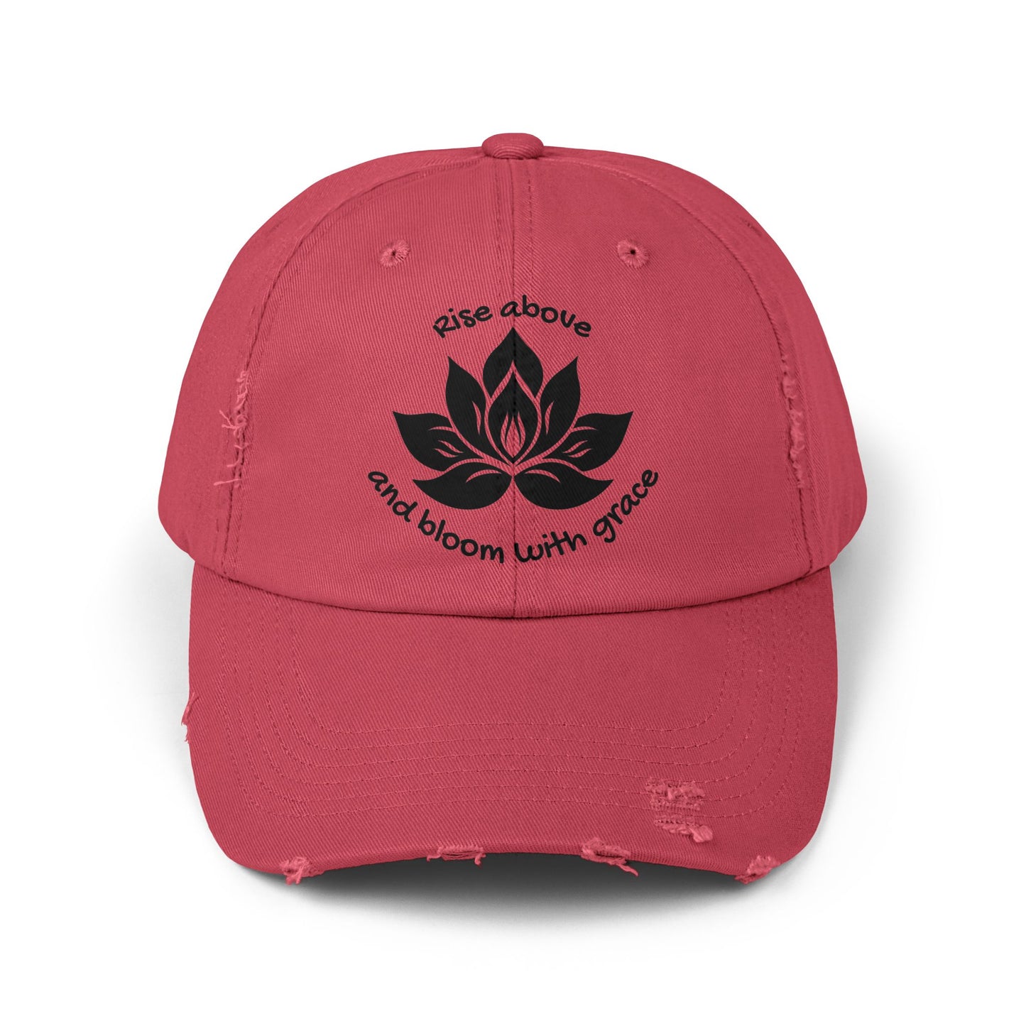 Lotus Flower Unisex Distressed Cap