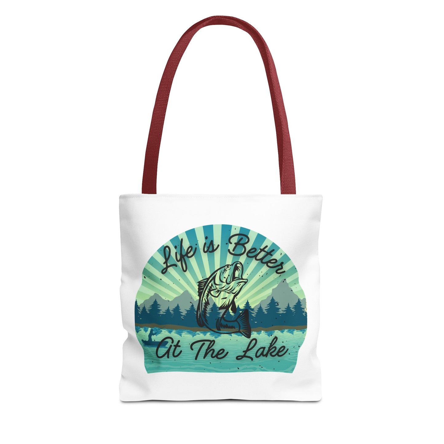 Life is Better at the Lake Bass Fish Design Tote Bag (AOP)