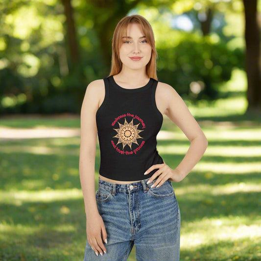 Mandala Design Women's Micro Rib Racer Tank Top