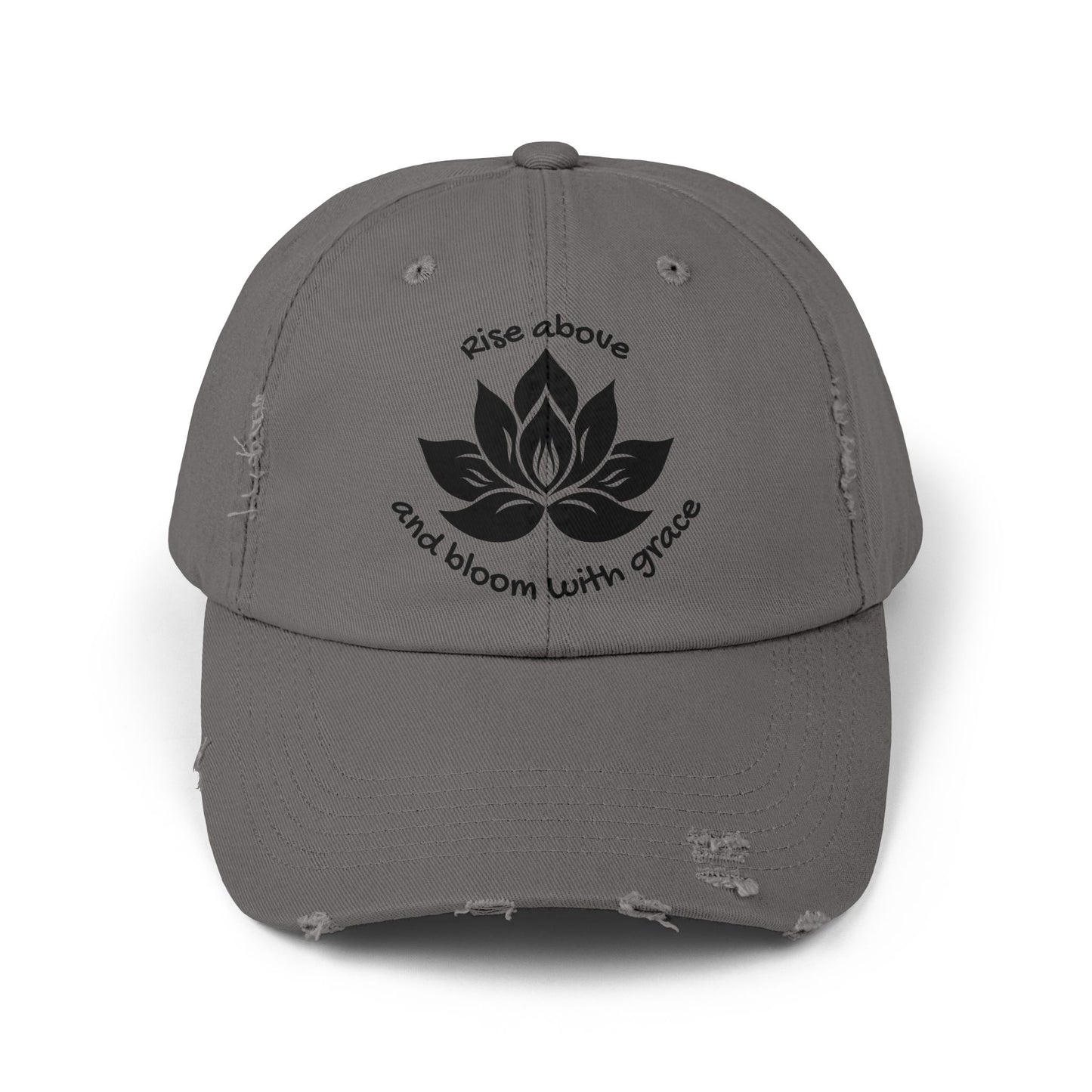 Lotus Flower Unisex Distressed Cap