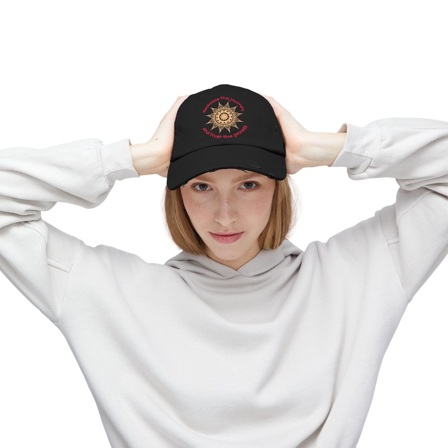 Mandala Unisex Distressed Cap