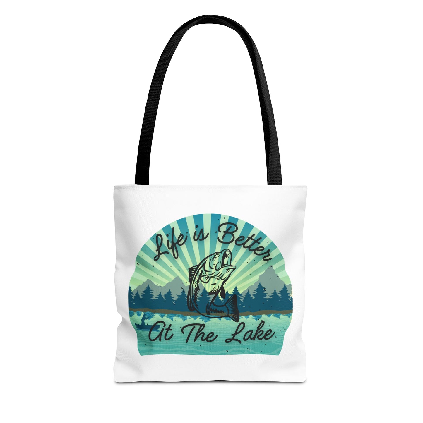 Life is Better at the Lake Bass Fish Design Tote Bag (AOP)