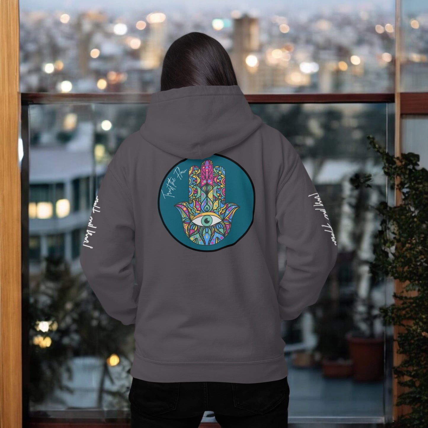 Trust the Flow Hamsa Symbol Unisex Heavy Blend™ Hooded Sweatshirt