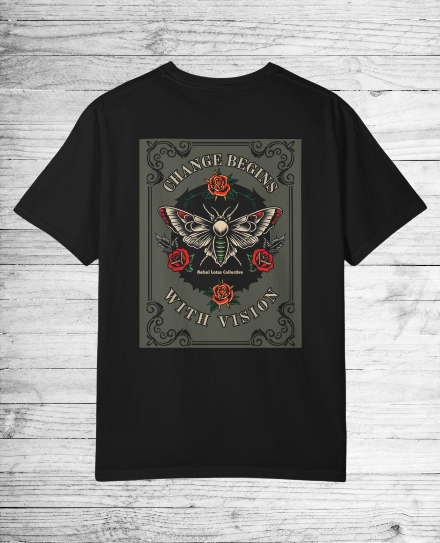 Metamorphosis Tee, Soft Cotton T-Shirt with Caterpillar/Moth Design, Casual Wear. Be Inspired