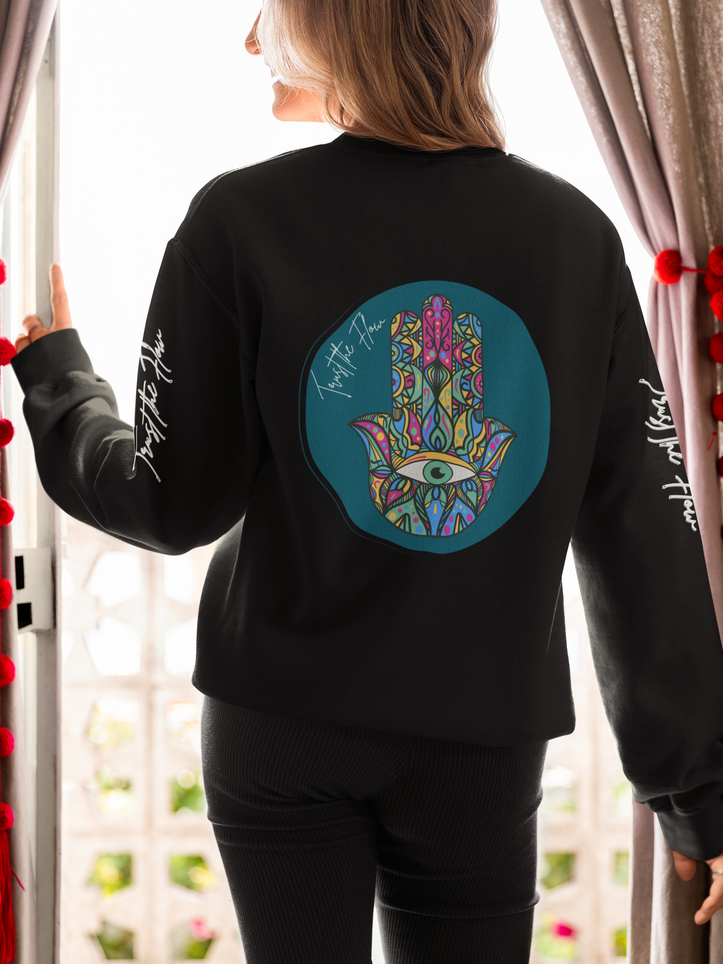 Trust the Flow Hamsa Symbol Unisex Heavy Blend™ Crewneck Sweatshirt