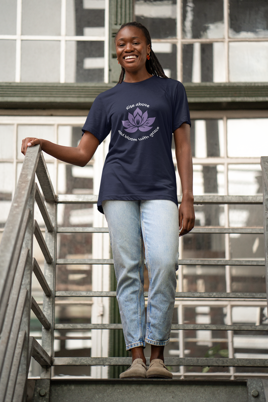 Rise Above and Bloom with Grace Lotus Flower Jersey Short Sleeve Tee