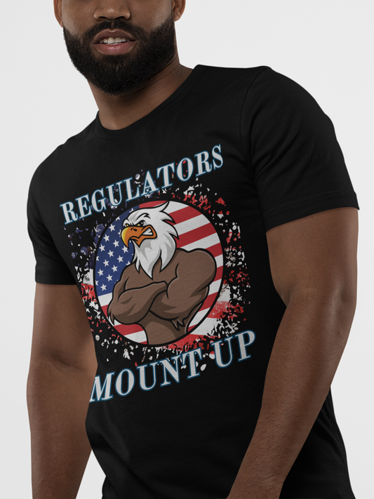 4th of July, Independence Day, Regulators Mount-Up Eagle Tee, Patriotic Short Sleeve Shirt, Casual Outfit, Independence Day Gift, Men's Universal Tee, Comfortable [...]