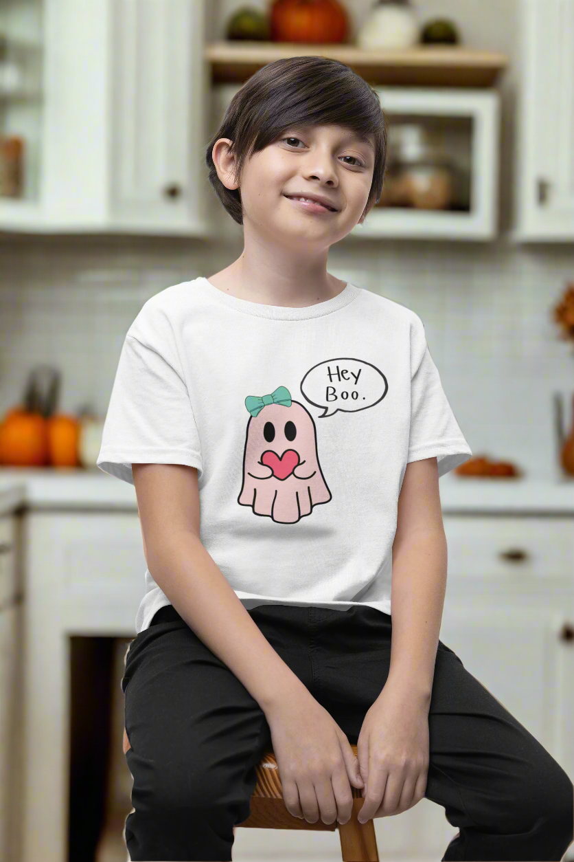 Cute Kids Ghost Tee, Kids T-Shirt, Halloween Outfit, Fun Graphic Tee, Gift for Kids, Playful Apparel