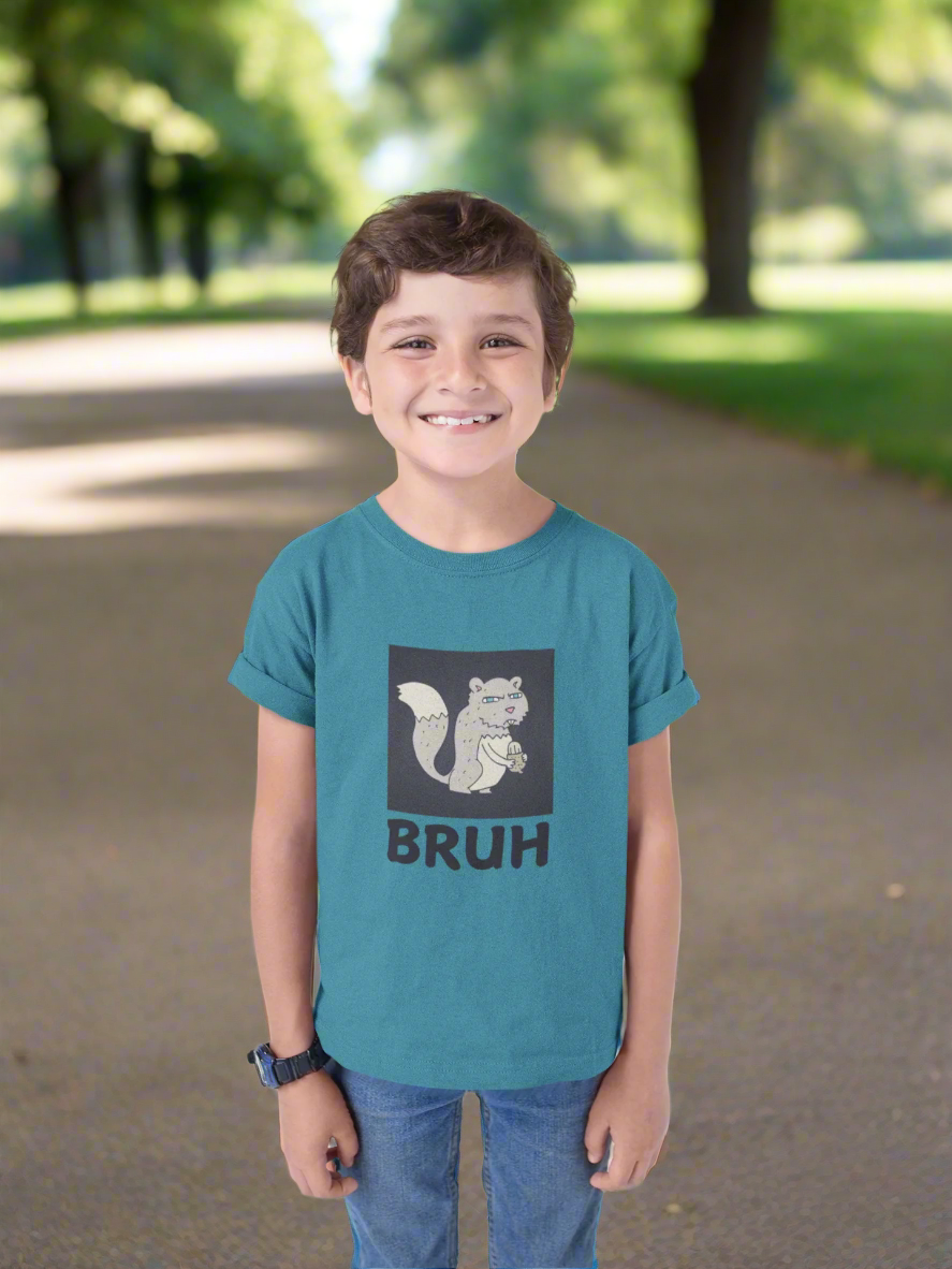 Angry Squirrel "Bruh" Kids Heavy Cotton™ Tee